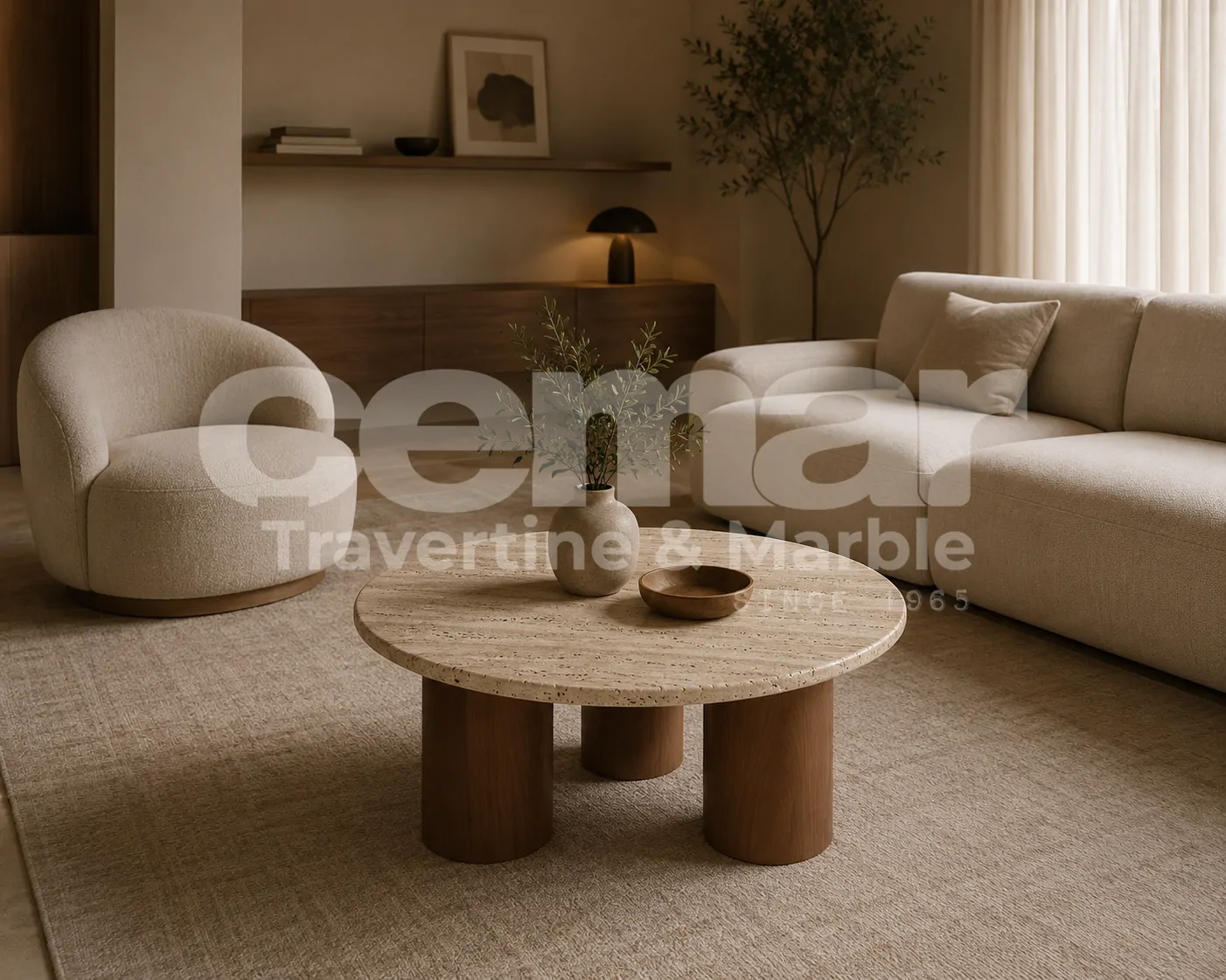 Fresia Travertine Table