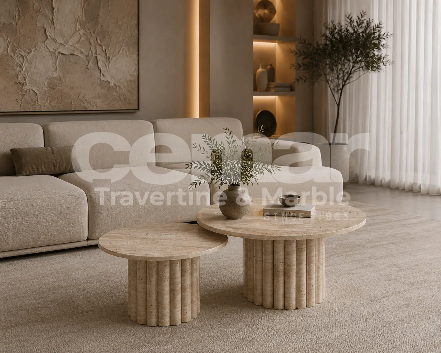 Ivory Travertine Table