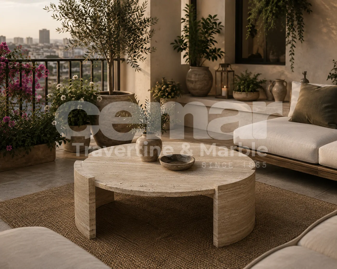 Alice Travertine Table