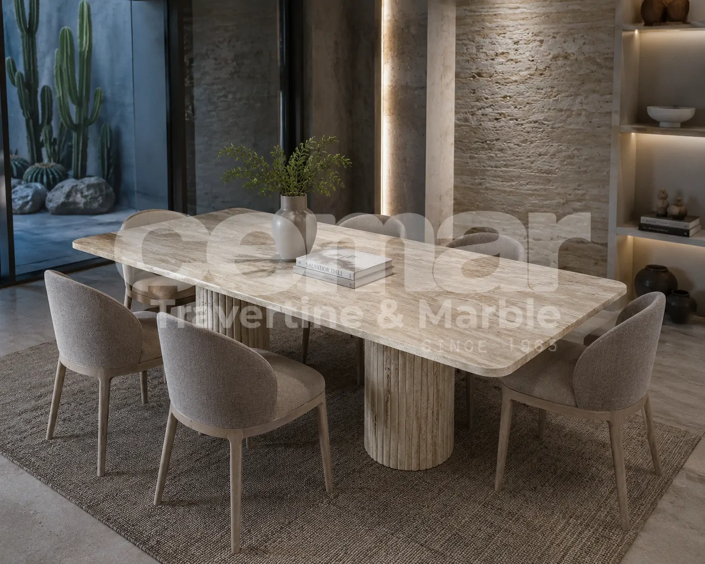 Dori Travertine Table