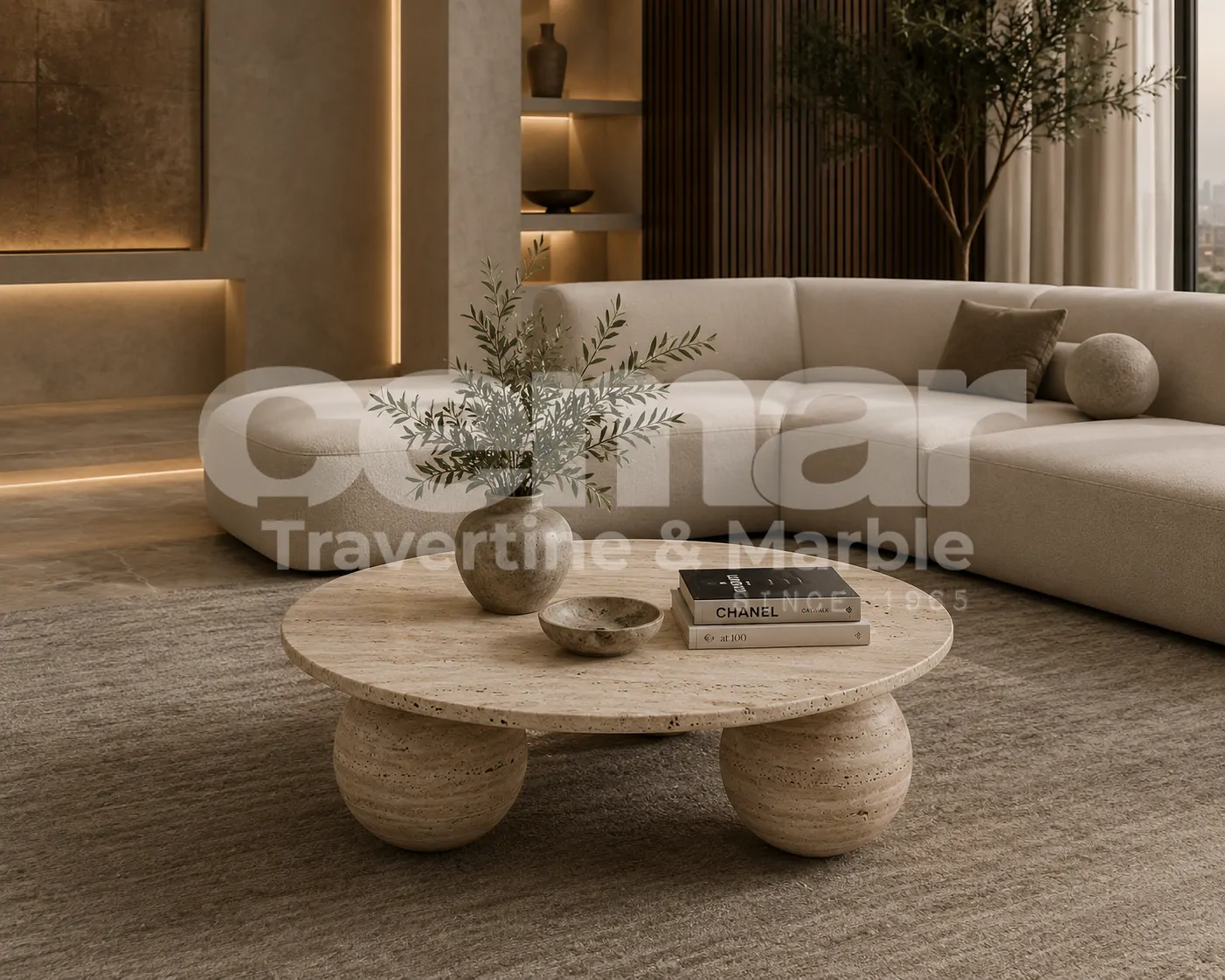 Antonella Travertine Table