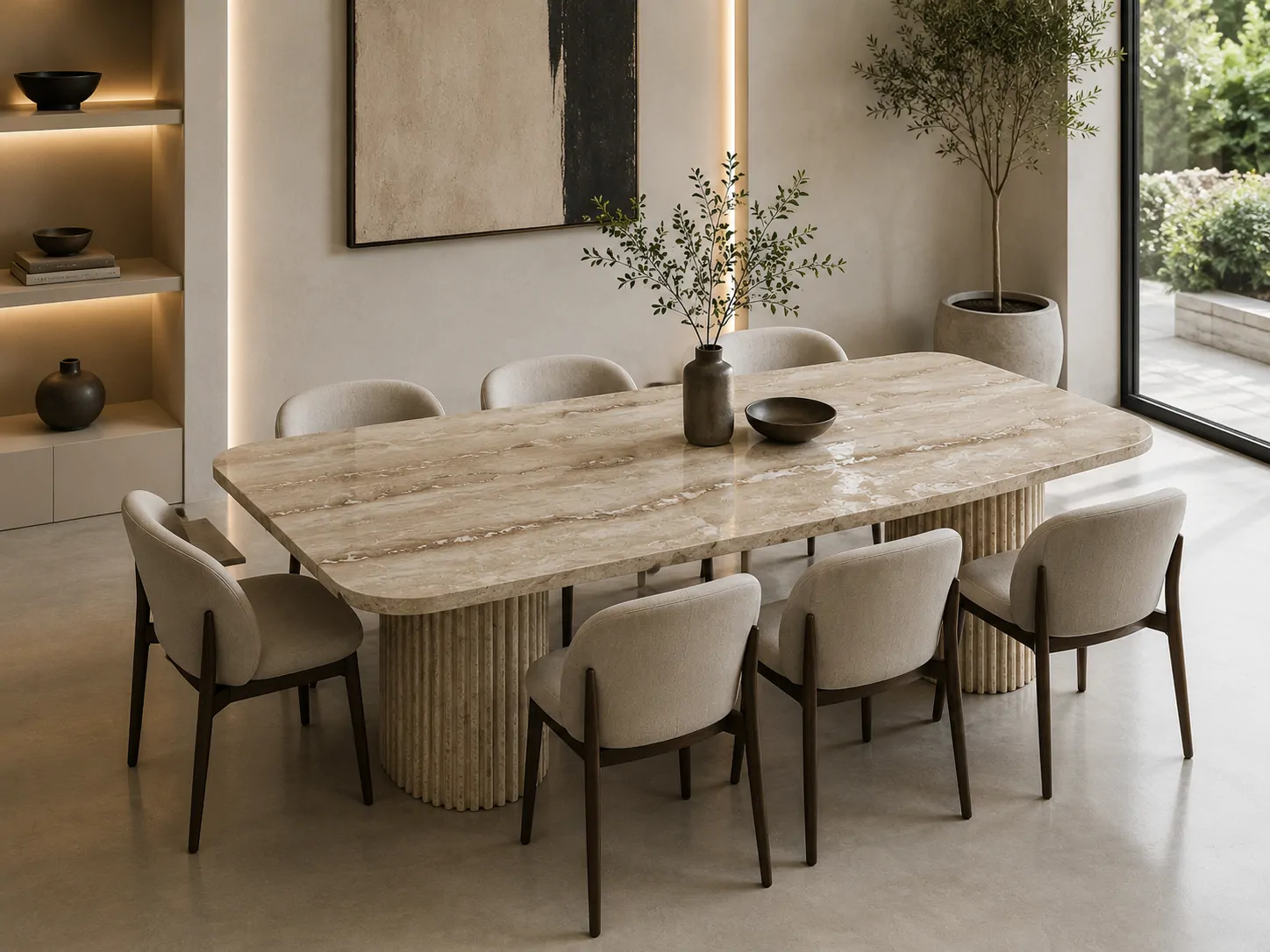 Lume Travertine Table