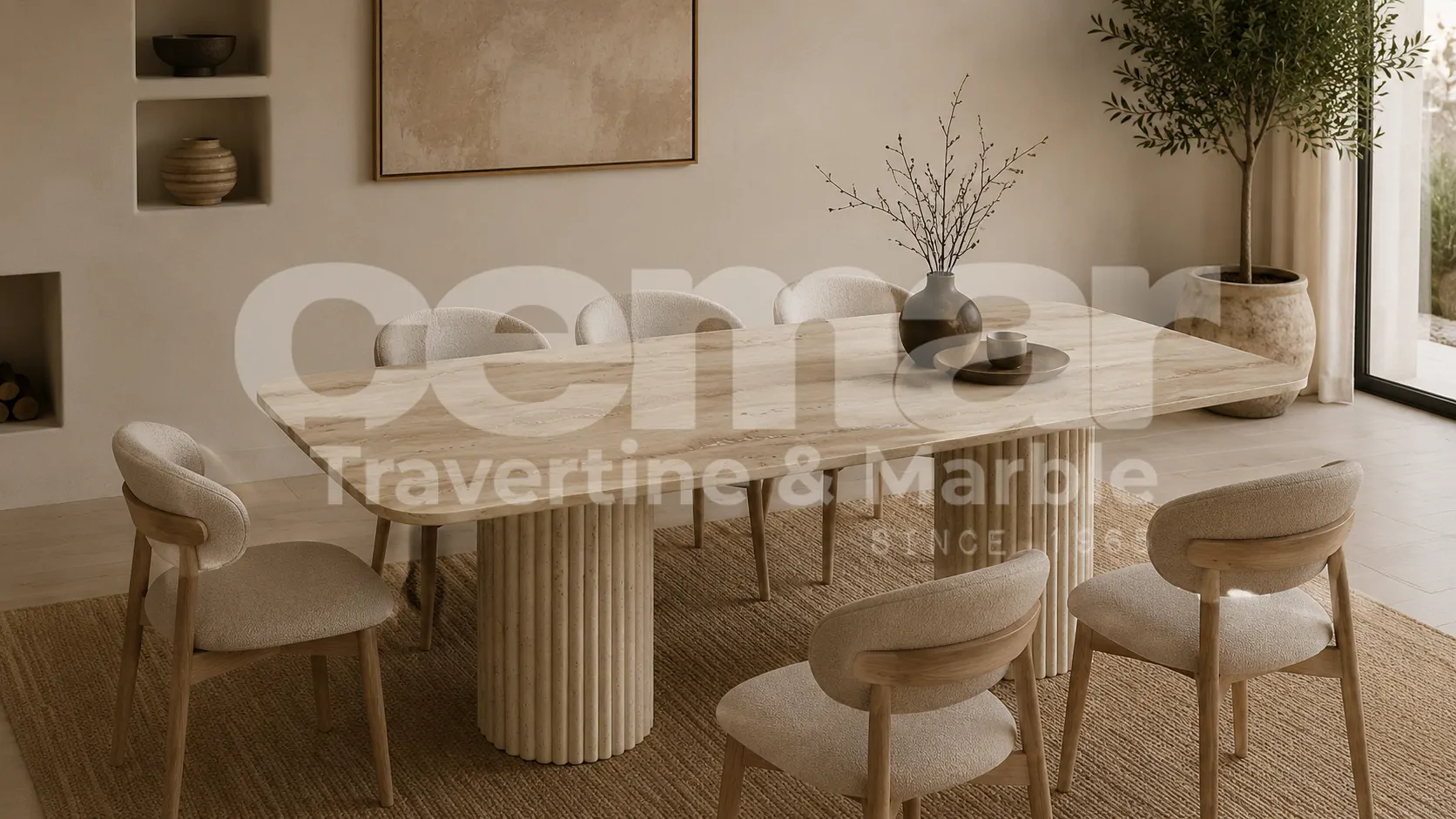 Riva Travertine Table
