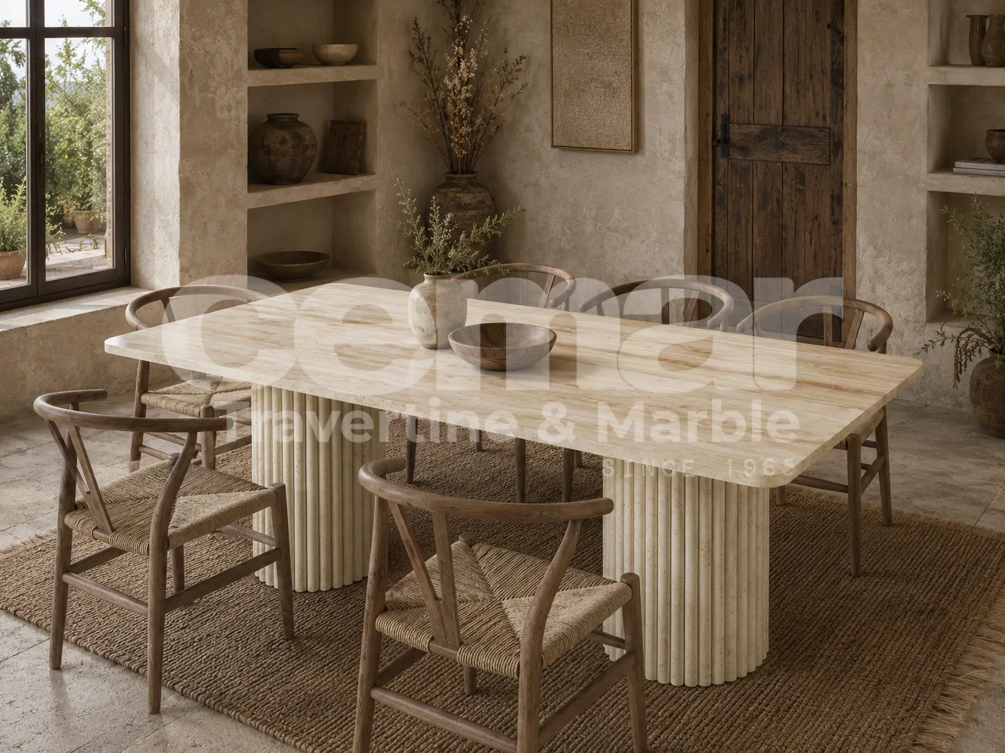 Alor Travertine Table
