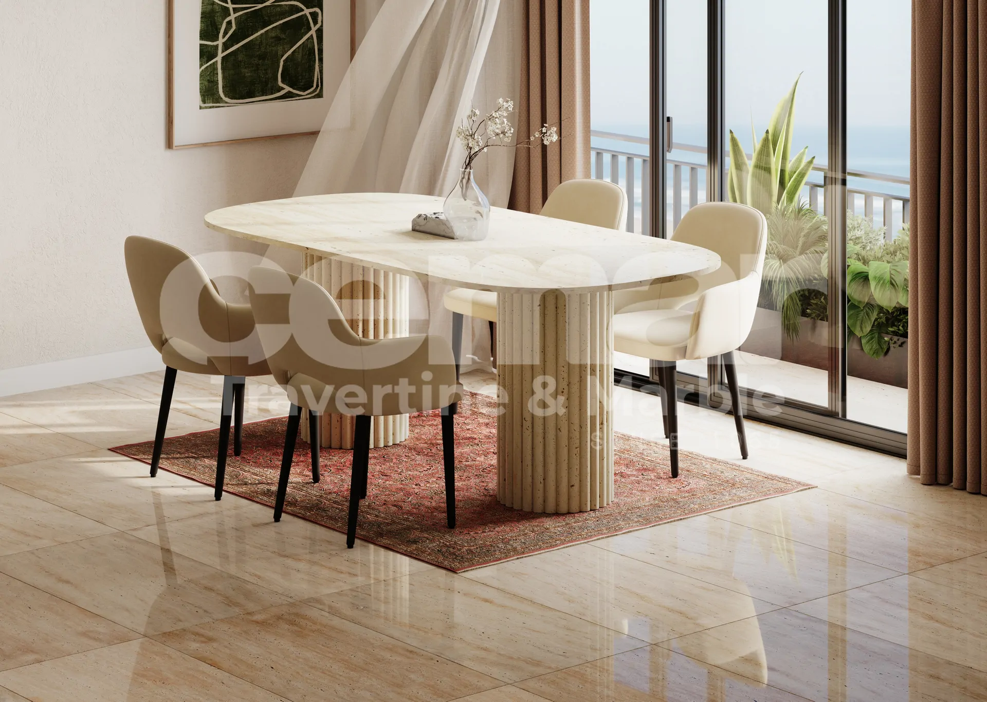 Siena Travertine Table