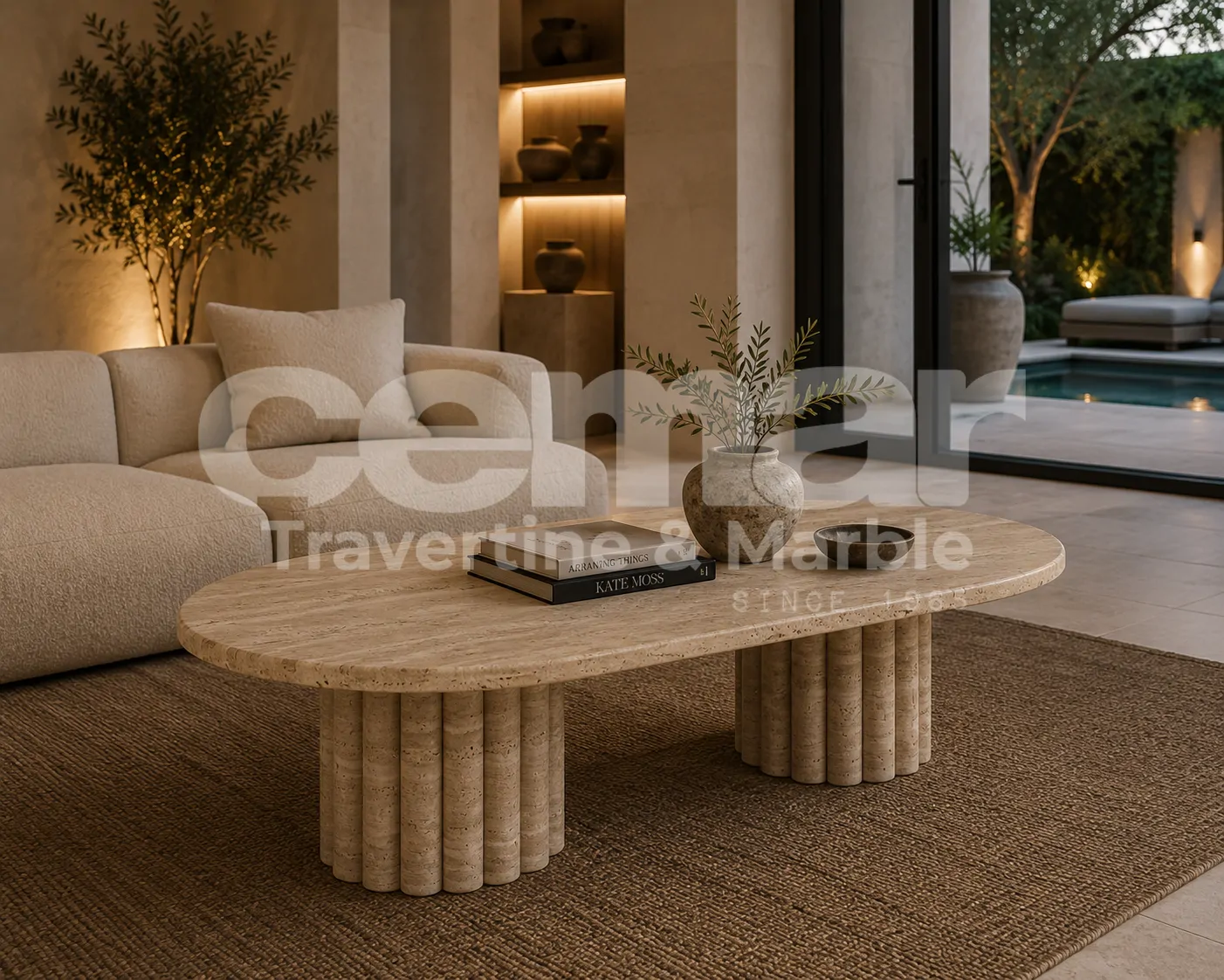 Kaitlyn Travertine Table